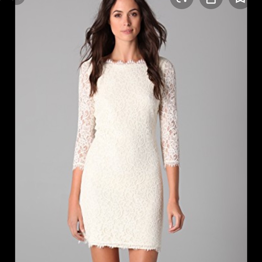 Diane von furstenberg DVF ivory white lace sarita